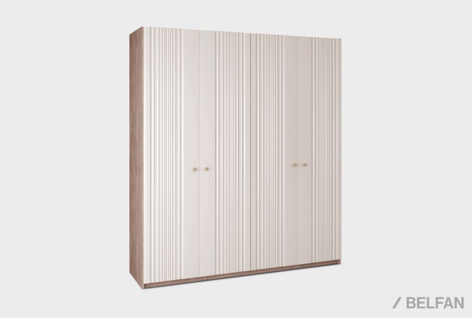 Шкаф для одежды 4-х дверный "Меридиан" шпон дуба, МДФ 1