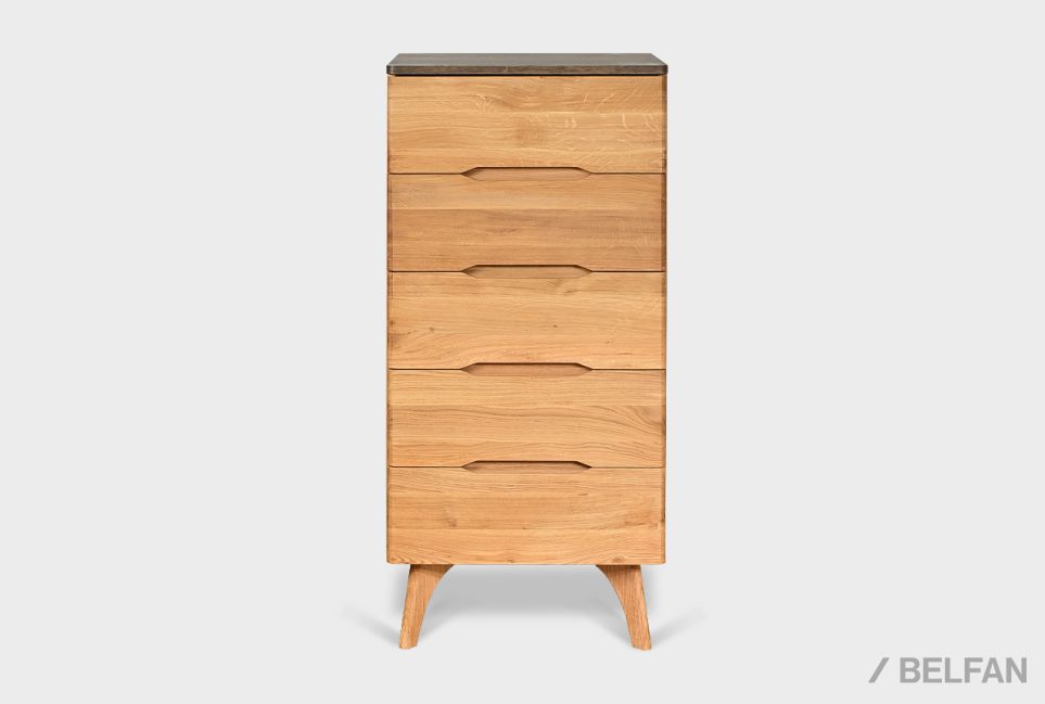 Комод "Elva" B-5 высокий массив и шпон дуба 7