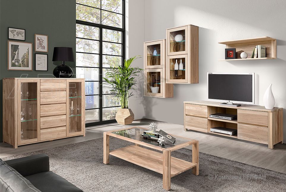 Тумба под ТВ "Норд" массив дуба 2