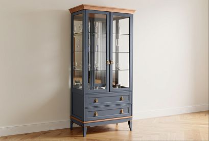 Витрина 2-х дверная "Стюарт"; *ГМ 6507; марено, натуральный дуб