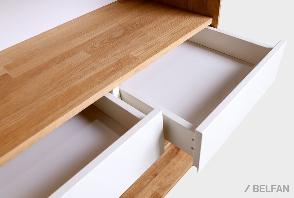 Стеллаж "Wallstreet" (с ящиками) массив дуба, МДФ 3