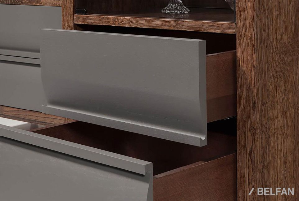 Витрина 1-но дверная "Dakota" (левая) массив и шпон дуба, МДФ 2