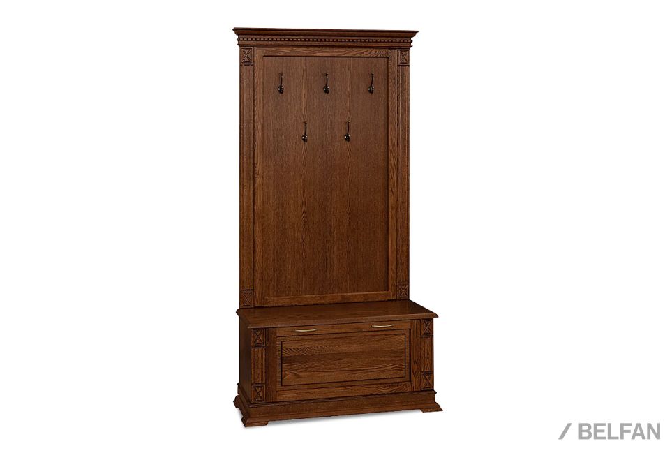 Тумба с вешалкой "Верди Люкс" 06 массив и шпон дуба 1