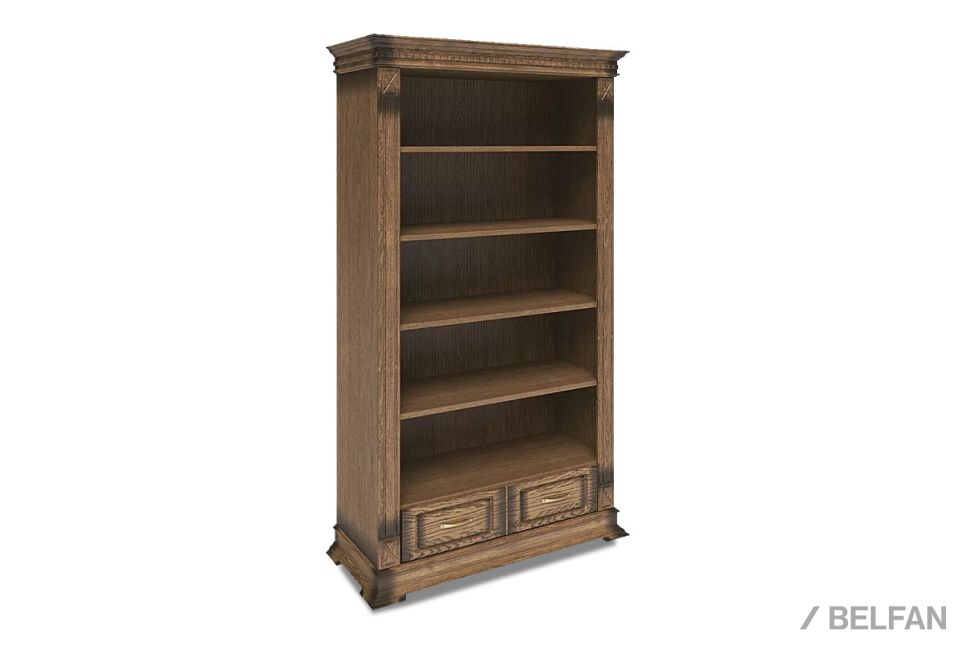 Стеллаж "Верди Люкс 2" массив и шпон дуба 1
