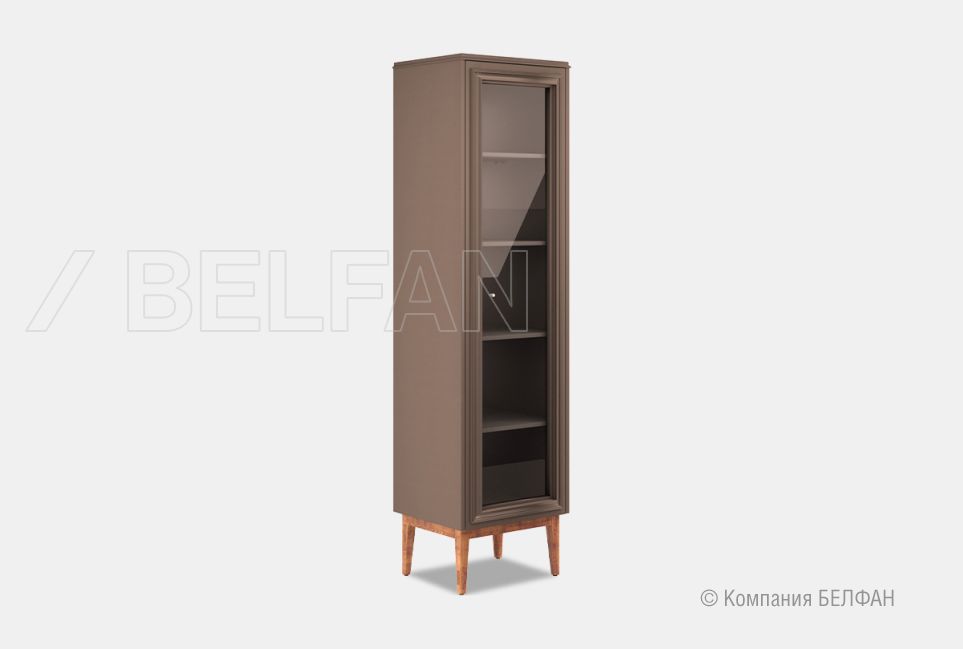 Витрина 1-но дв. "Сакраменто" (правая) массив и шпон дуба, МДФ 1