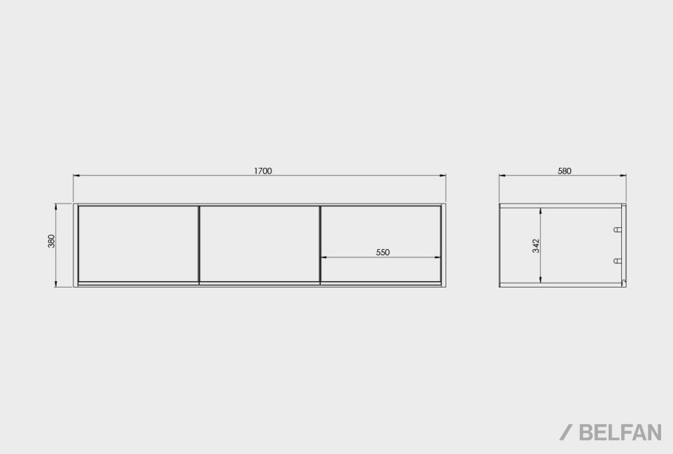 Дополнительная секция для шкафа 3-х дв. "Уоллстрит" массив дуба, МДФ 2
