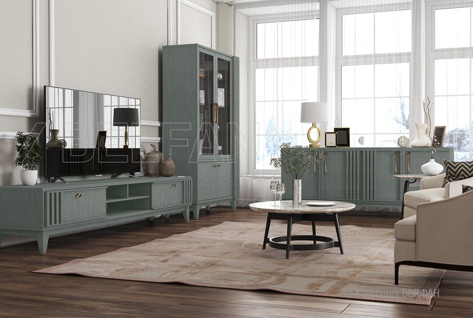 Витрина 4-х дв. "Chicago" (правая) массив и шпон дуба 3