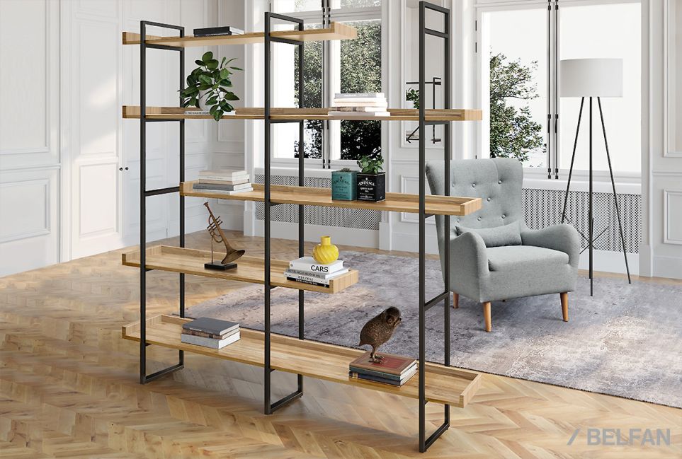 Стеллаж "Art Collection" 453 массив дуба, металл 3