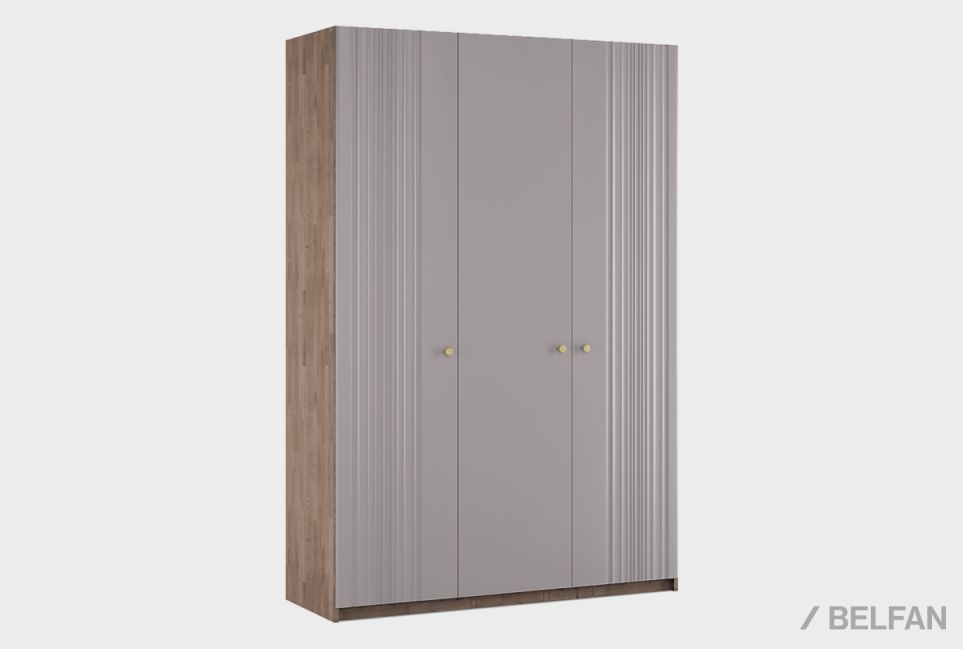 Шкаф для одежды 3-х дверный "Меридиан" (комбинированный) шпон дуба, МДФ 1