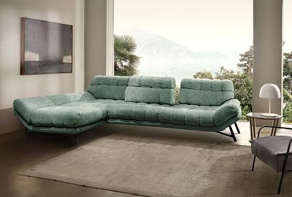 "Space" диван с оттоманкой; нераскл.; 8L+2R; Nicoya Darkgrey (гр.2/Турция)