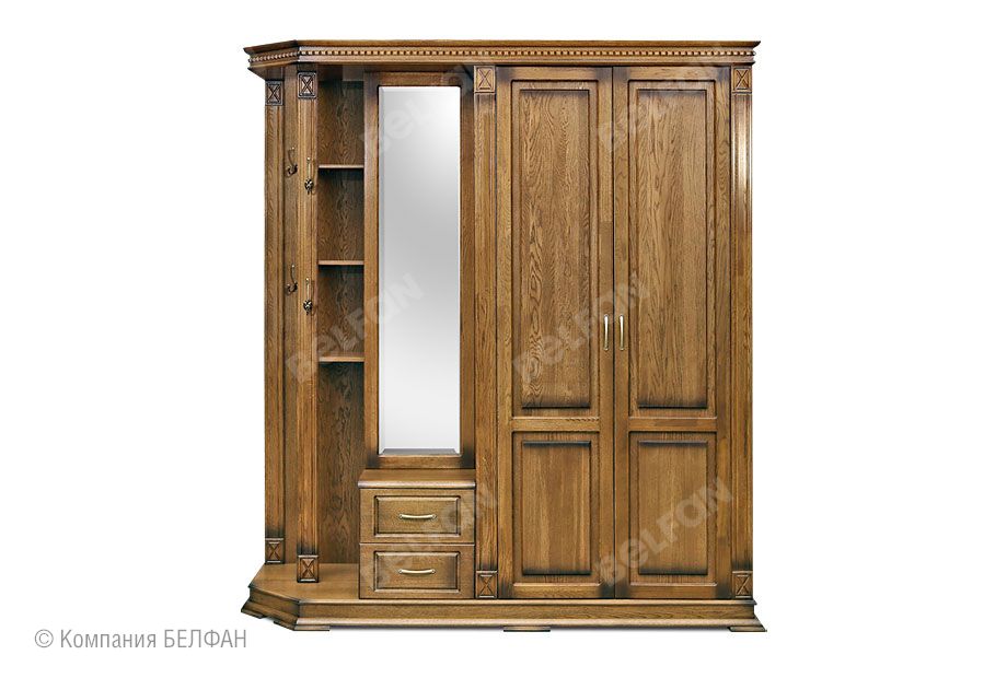 Шкаф комбинированный "Верди Люкс" 1 массив и шпон дуба 2