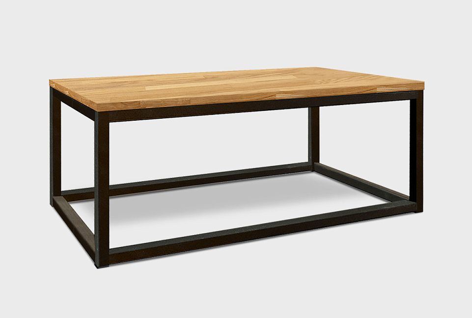 Стол журнальный "Art Collection" прямоугольный 259; бейц-масло, чёрный металл