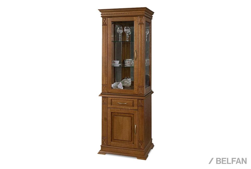 Шкаф комбинированный "Верди Люкс 1з" массив и шпон дуба 1