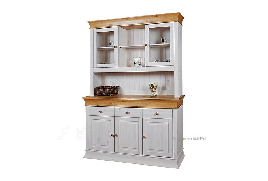 Буфет "Бостон"; белый воск+антик