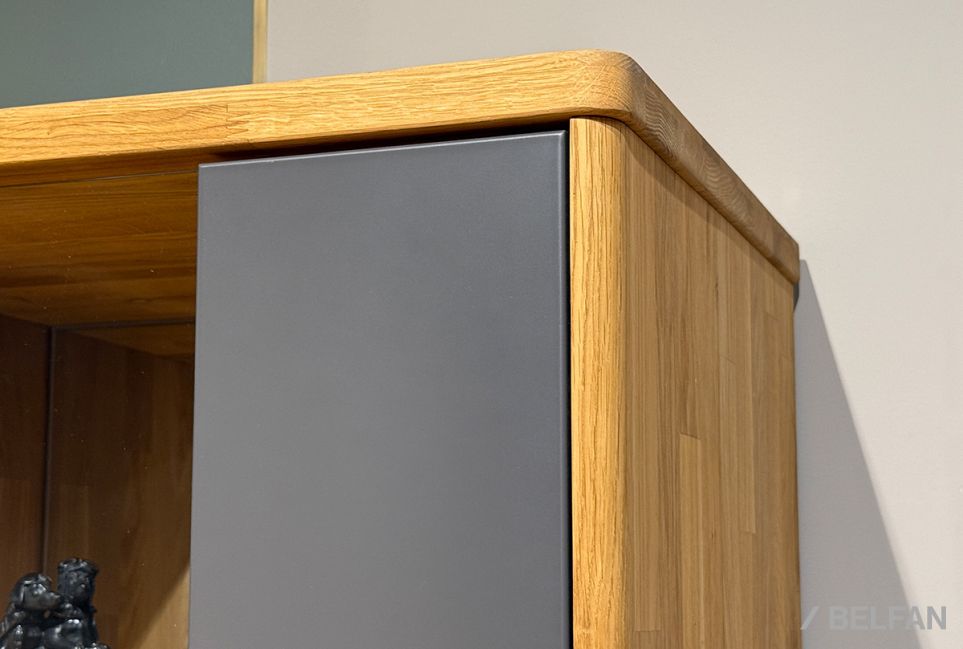 Шкаф с витриной 1-но дверный "Wallstreet" (правый) массив дуба, МДФ 5