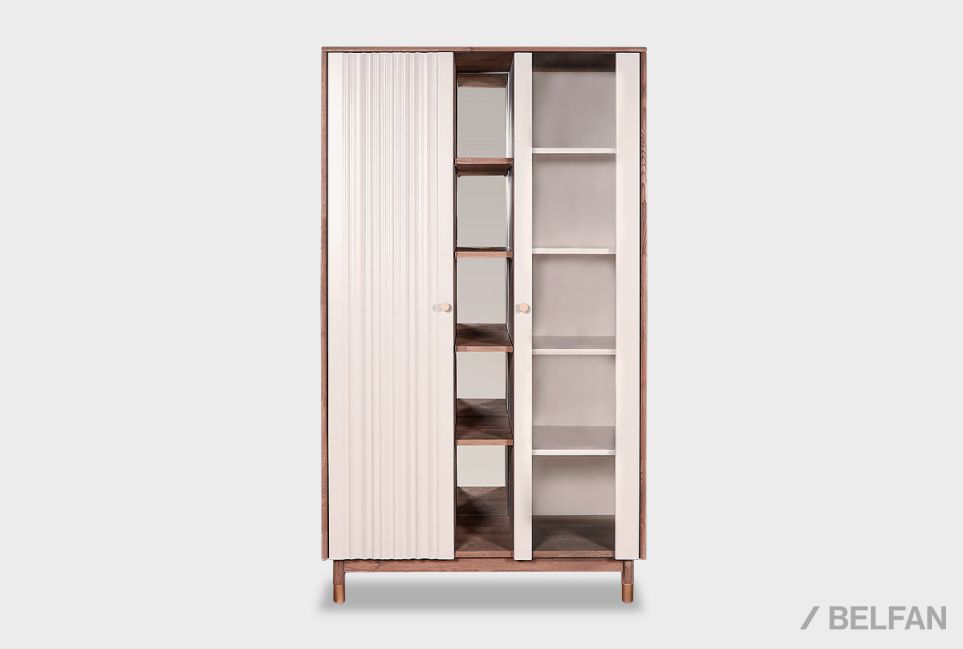 Витрина 2-х дверная "Меридиан" с нишей (комбинированная) массив дуба, МДФ 2