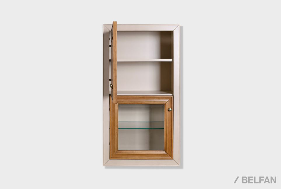 Шкаф навесной закрытый "Оливия" массив и шпон ольхи 5