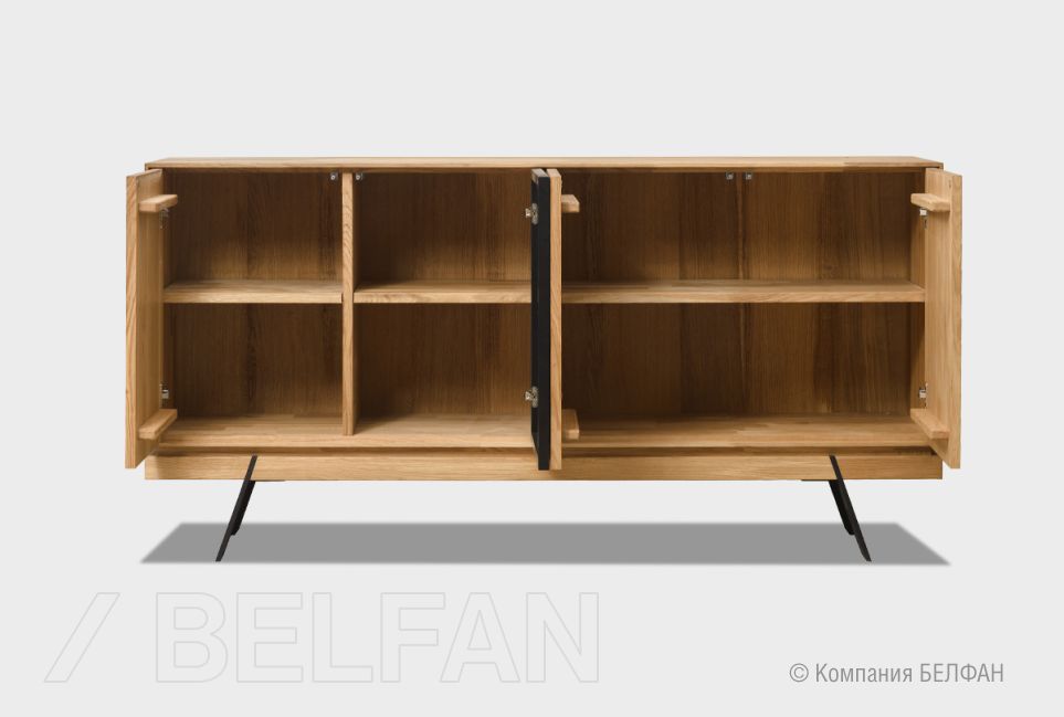 Тумба "Etna" массив дуба, металл 3