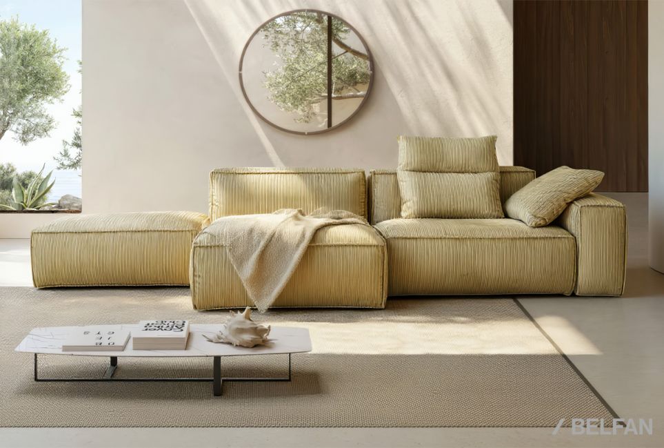 "HUGO" диван с оттоманкой и пуфом 1