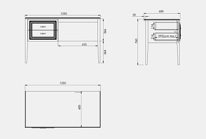 Стол письменный "Сакраменто" (1 тумба слева)