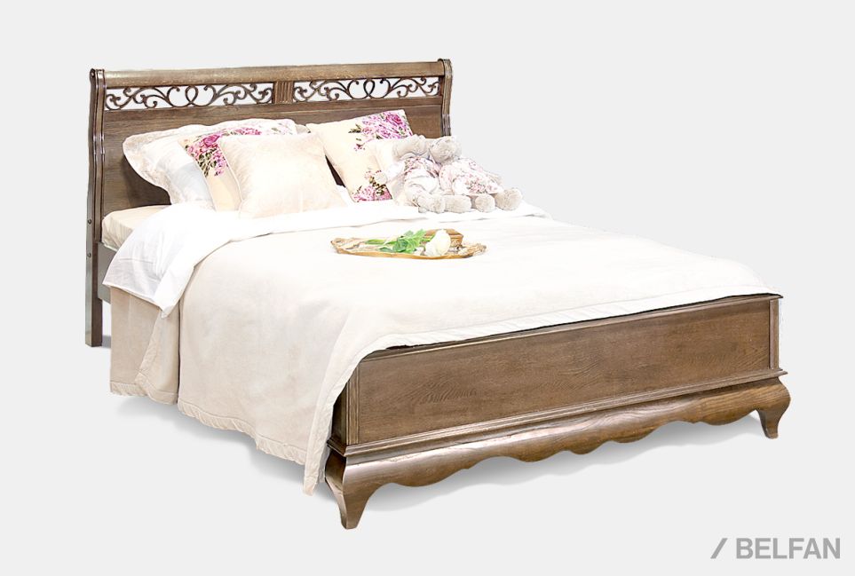 Кровать "Тэфи" (низкое изножье) массив и шпон дуба 1