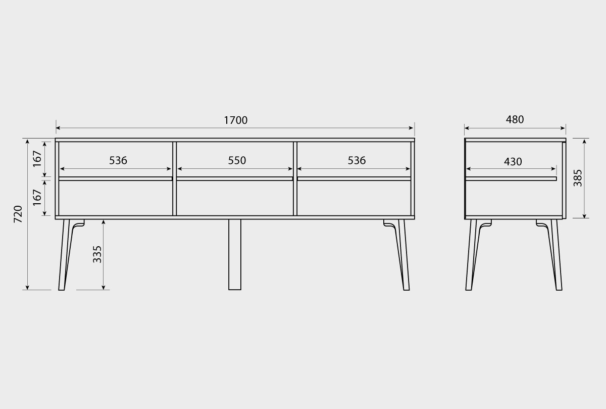 Тумба "Elva" D-3 массив и шпон дуба 4