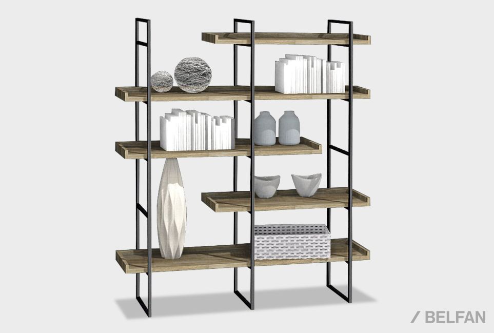 Стеллаж "Art Collection" 453 массив дуба, металл 1