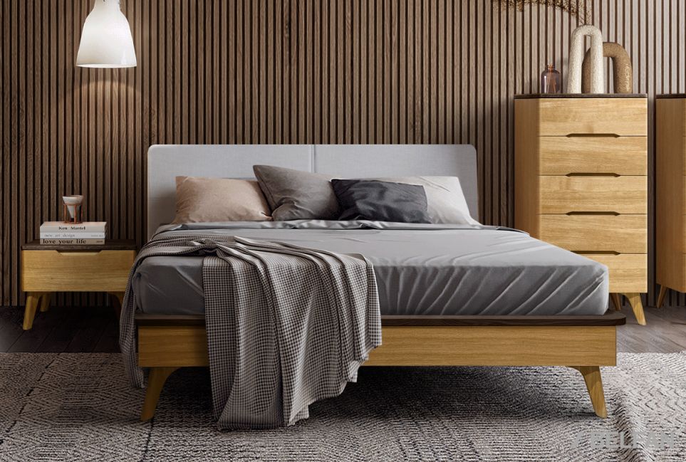 Кровать "Elva" (мягкое изголовье) массив и шпон дуба 1