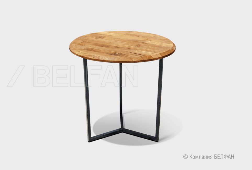 Стол журнальный "Art Collection" круглый 40 массив дуба, металл 1