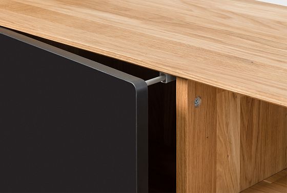 Тумба "Норман" 2 с нишей (правая) массив дуба, МДФ, металл 7