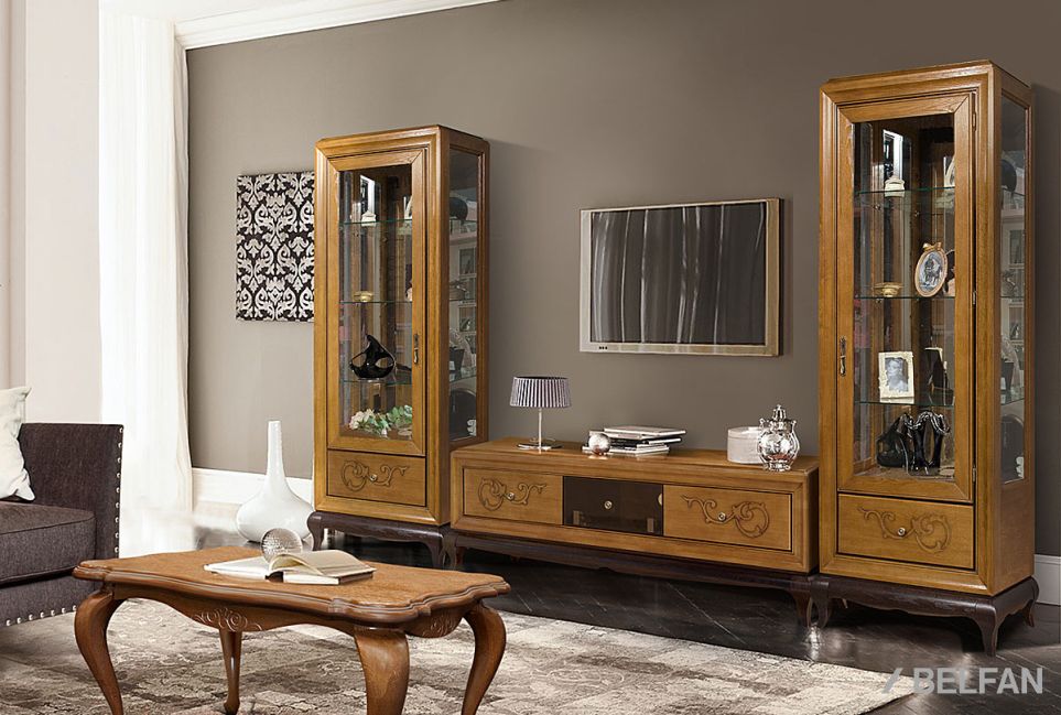 Тумба под ТВ "Соната" (декор) массив и шпон дуба 4