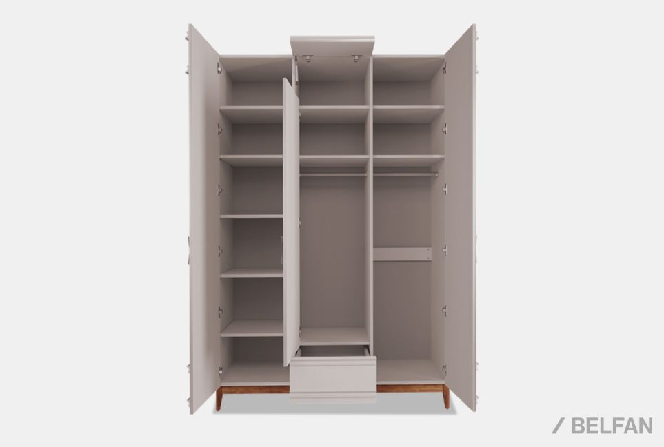 Шкаф 3-х дверный "Сакраменто" (с декором) массив и шпон дуба, МДФ 5