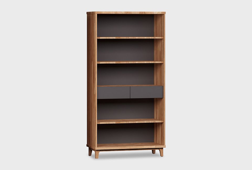 Стеллаж "Wallstreet" (с ящиками); к-бейц-масло, ф-антрацит