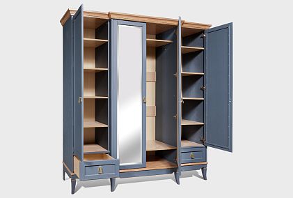 Шкаф для одежды 4-х дв. "Стюарт" (с зеркалом)