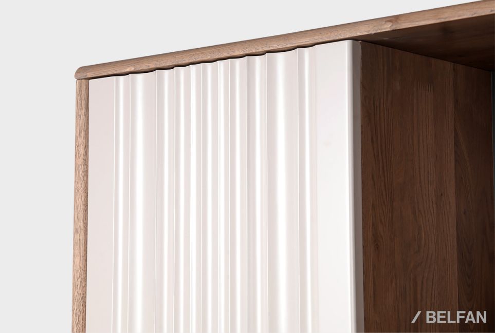 Витрина 2-х дверная "Меридиан" с нишей (комбинированная) массив дуба, МДФ 5