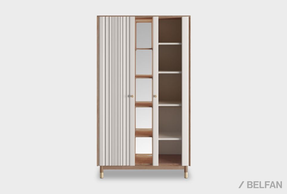 Витрина 2-х дверная "Меридиан" с нишей (комбинированная) массив дуба, МДФ 1