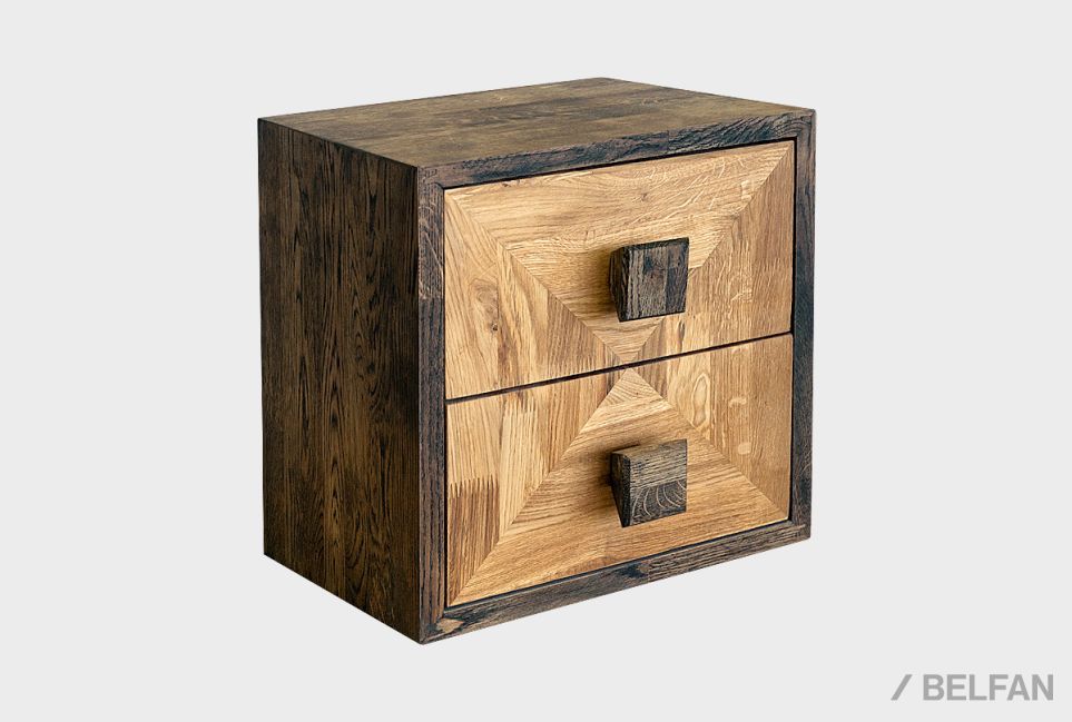 Модуль для стеллажей открытых "Cube Design" (с ящиками) массив дуба 1