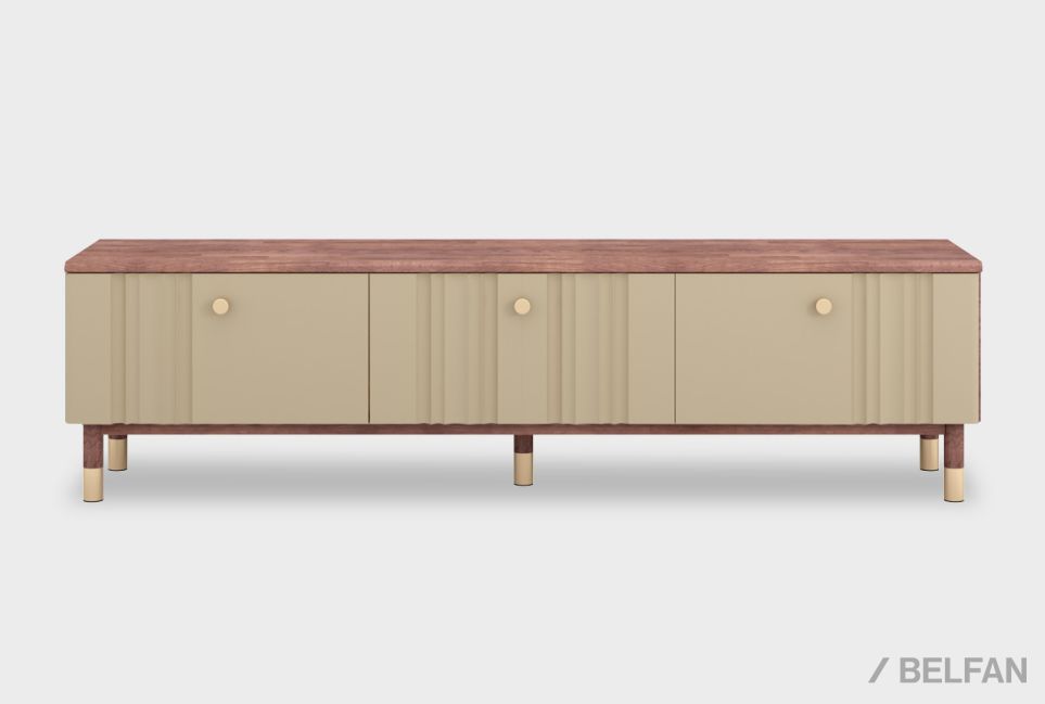 Тумба под ТВ "Меридиан" 180 массив дуба, МДФ 1