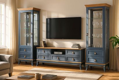 Тумба под ТВ "Стюарт" (с нишей); *ГМ 6560; марено, натуральный дуб