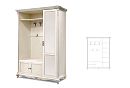Шкаф комбинированный "Алези 1з"; *П 540.01з-01; левый; слоновая кость с серебром