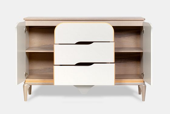 Тумба "Алекса" 3 (с ящиками) массив и шпон дуба, МДФ 12