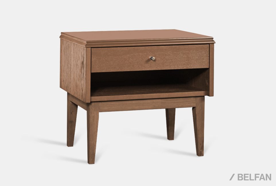 Тумба прикроватная "Сакраменто" (с нишей) массив и шпон дуба, МДФ 1