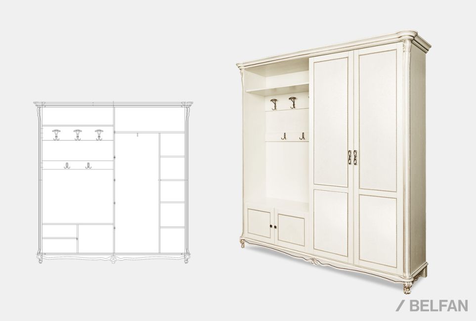 Шкаф комбинированный "Алези 2" массив и шпон дуба 1