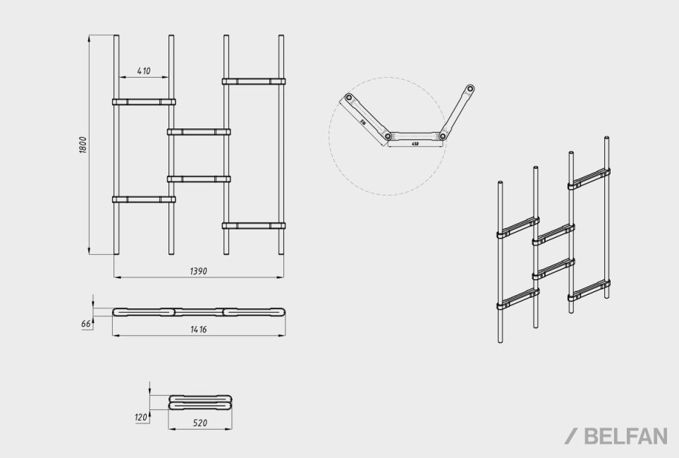 Вешалка напольная "Art Collection" (складная) массив дуба 2