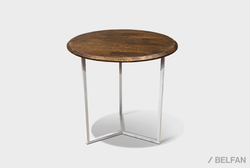 Стол журнальный "Art Collection" круглый 40 массив дуба, металл 1