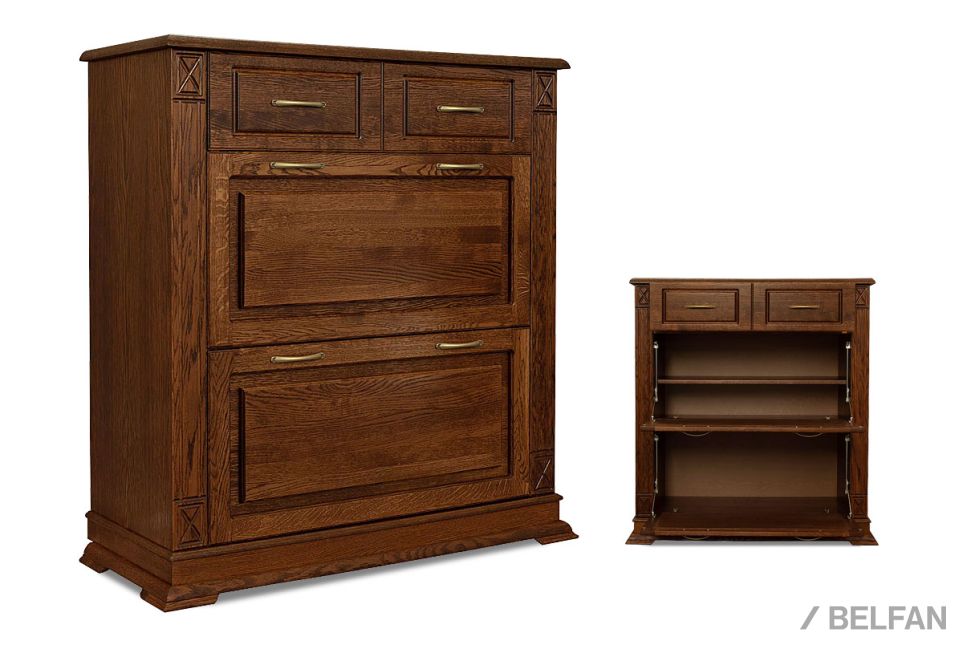 Тумба для обуви "Верди Люкс" 21 массив и шпон дуба 1