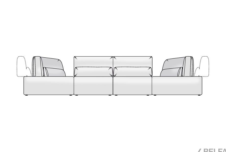 "Бакстер" диван угловой П-образный 4