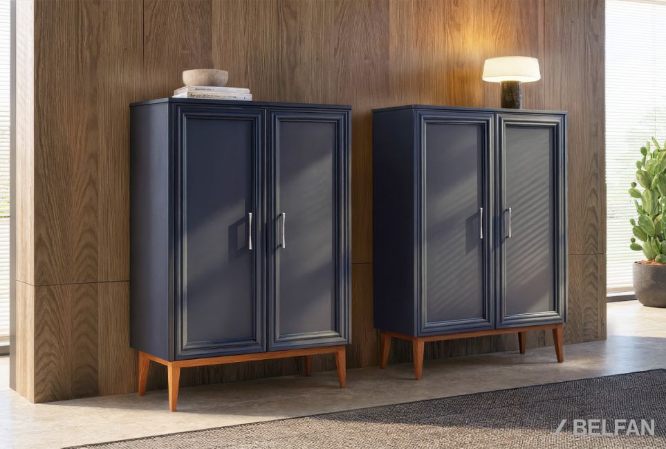 Тумба высокая "Сакраменто" массив и шпон дуба, МДФ 1