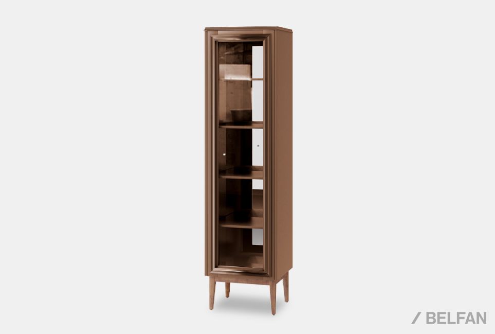 Витрина 1-но дв. "Сакраменто" (левая) массив и шпон дуба, МДФ 2