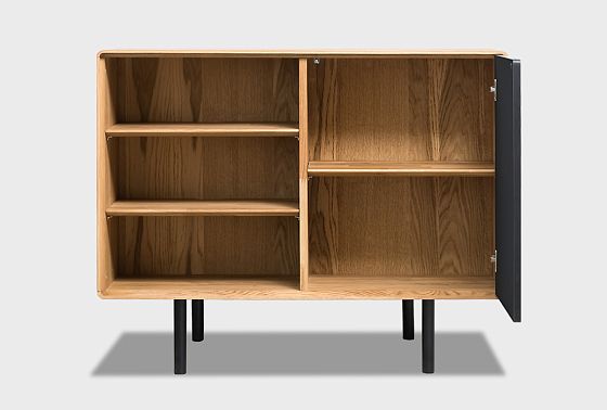 Тумба "Норман" 2 с нишей (левая) массив дуба, МДФ, металл 7